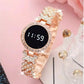 Digital watch gold crystal chain for woman